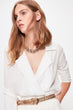 Trendyol Raw White Double Breasted Blouse TWOAW20BZ0600