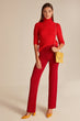 Knitted Trouser With Elastic Waistband. Woman Red