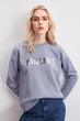 Foil Printed Basic Knitted Sweatshirt