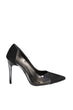 Black Transparent Detailed Suede Women 'S Heels Shoes