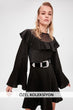 Black Flounces Spliced Dress