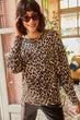 Women Mink Temporary Shed Bat Leopard Sweatshirt