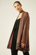 Knitted Cardigan With Leopard Print Woman Brown