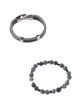 Men Natural Stone and Leather Hook Bijouterie Bracelet