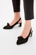 Black Suede Women 'S High-Heeled Shoes