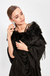 Black Fur Collar Shawl