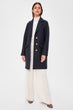 Button Detail Long Wool Stamp Coat