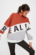 Color Block Printed Sports Sweatshirt
