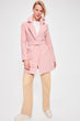 Pink Belt Detail Stamp Coat