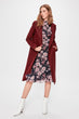 Burgundy Classic Collar Long Stamp Coat