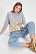 Gray Leaf Knitted Sweatshirt