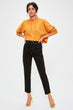 Black Contrast İp Detailed High Bel Mom Jeans