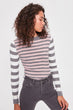 Gray Striped Knitwear Sweater