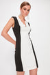 Black White Color Block Dress