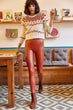 Women In Cinnamon Polarized Leather Look Leggings