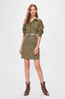 Khaki Lacing Detail Dress