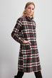 Button Closure Plaid Tweed Stamp Coat