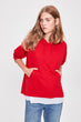 Red Hooded Knitted Sweatshirt