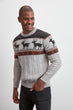 Male Bicycle Neck Textured Sweater