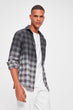 Anthracite Men Checkered Shirt
