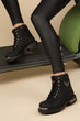 Women Fashion Ankle Boots High Quality Ladies Casual Lace-up Work Boot Casual Comfortable Female Shoes Black