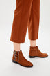 Tan Suede Buckled Women Boots