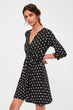 Black Polka Dot Double Breasted Knitted Dress