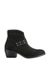 Black Suede Buckled Women Boots