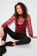 Plaid Knitted Blouse