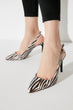 Brown Zebra Pattern Women 'S High-Heeled Shoes