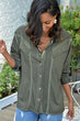 Women Khaki Asymmetrical Cap-Flushing Shirt