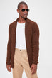 Male Shawl Collar Textured Sweater Cardigan New