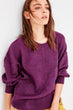 WOMEN-Purple Mesh Detailed Knitwear Sweater