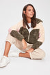 Hooded Color Block Plush Coat