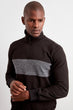 Male Half Turtleneck Front Zipper Long Sleeve New Sweatshirt
