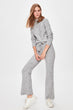 Gray Ribbed Sweater Pants