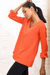 Women V-Neck Woven Bluz