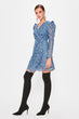 Blue Polka Dot Printed Lace Dress