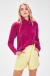 Fuchsia-Throated Chenille Sweater