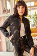 Women Black Top Hard Mesh Bomber Jacket