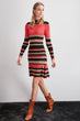 Silvery Striped Sweater Dress