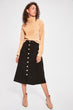 Black Button Detail Skirt