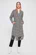 Tassel Detail Plaid Stamp Coat