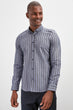 Male Slim Fit Lumberjack Striped Shirt New
