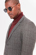 Black Men Plaid Slim Fit Jacket