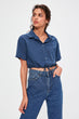 Indigo Crop Shirt