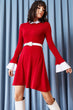 Women 'S Collar And Cuff Detailed Sweater Cloche Dress