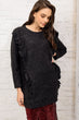 Women Anthracite Ruffle  Oversıze Sweater tunic