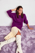 WOMEN-Purple Mesh Detailed Knitwear Sweater