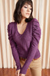 Women 'S Princess Sleeve V Collar Soft Textured Sweater